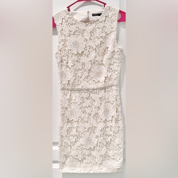 Zara Sleeveless Open Back Crochet Lace Mini Sheath Dress - Picture 2 of 7